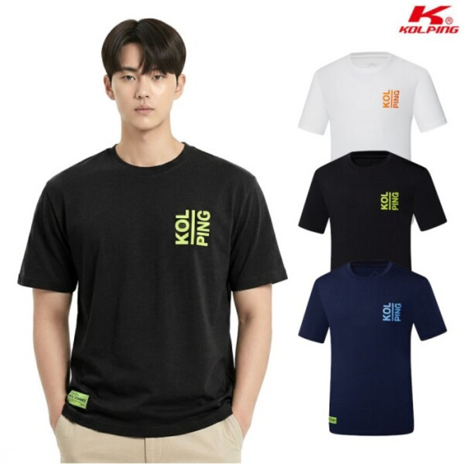 남여공용 면 루즈핏 로고 반팔 라운드 티셔츠 KSC485ST1U