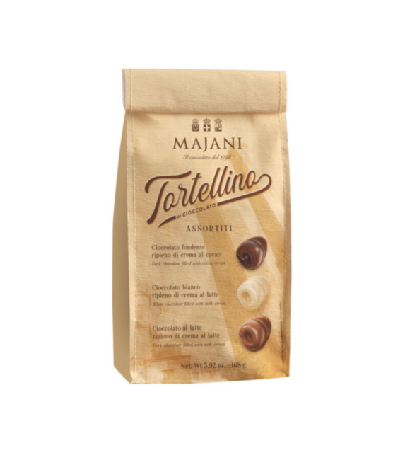 MAJANI 고급스러운 코르크 백에 담긴 3가지 맛의 토르텔리니 초콜릿 168gx2개, 168g