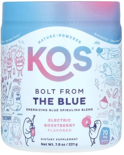 KOS Bolt From The Blue Energizing Blue Spirulina Blend Electric Boostberry 7.8 oz (221 g), 1개, 221g - 쿠팡