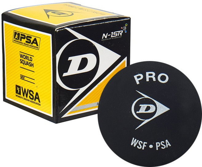 던롭 스쿼시 볼 시합구 2DOT 낱개, 블랙, 1개