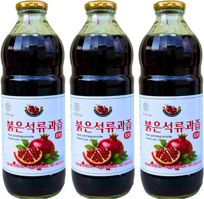 천보바이오 붉은석류과즙100 3000ml 초 대용량 첨가물 제로 에스트로겐, 3개, 1L