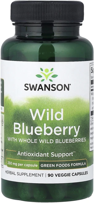 스완슨 홀 와일드 블루베리 250mg 90 베지캡슐, 5개, 90정 - 쿠팡
