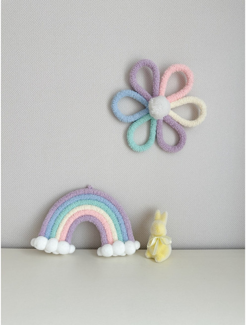 꾸미꼬미 무지개 마크라메 아이방 아기방 꾸미기 인테리어 소품샵, 파스텔 마크라메, 데이지