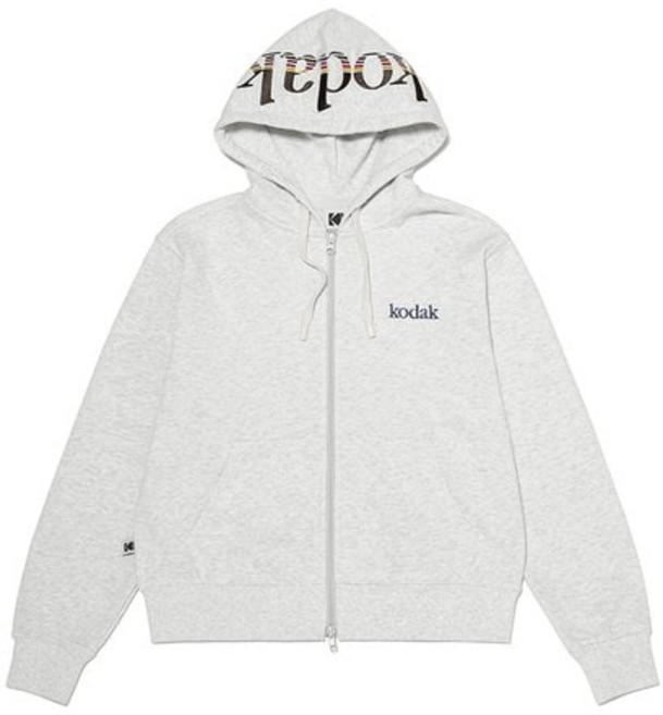 코닥 (정상가 : 149 000원) 레인보우 빅로고 후드 집업 우먼 WHITE MELANGE 27L918 25Y710