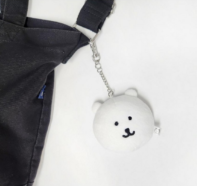 [정품] 담곰이 인형키링 거울 인형키홀더 가방고리 8cm, 1개, 화이트