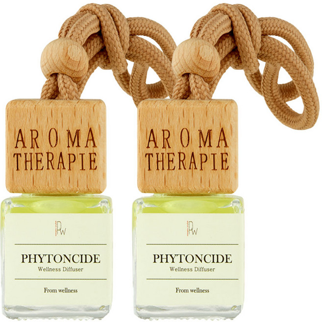 [천연오일] 피톤치드 디퓨저 편백오일 차량용방향제, 2개, 10ml, 편백나무