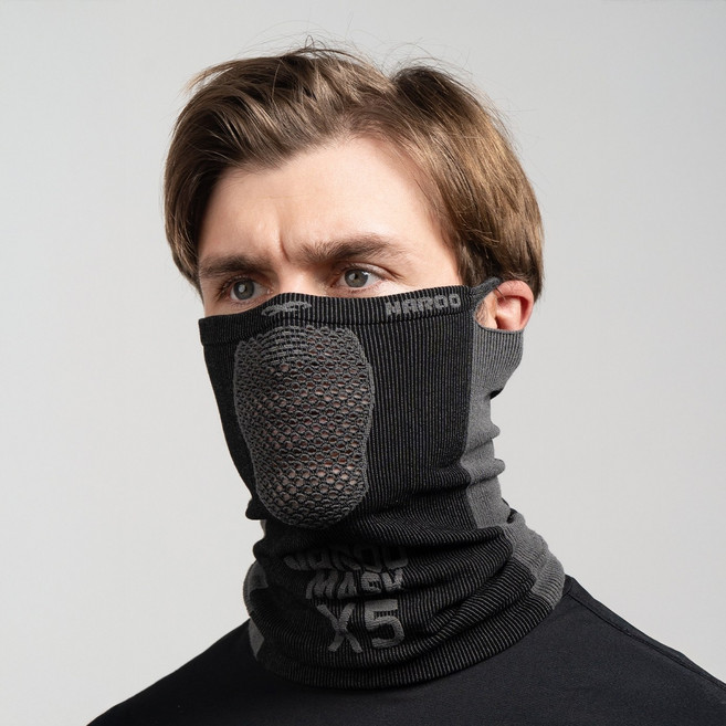 나루마스크 X5 / 사계절용 스포츠 마스크, 블랙/그레이, 1개