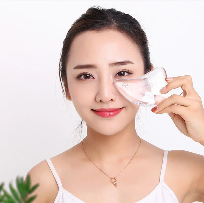 크리스탈 페이스 괄사 아크릴수지 마사지 얼굴 도구 두피 로즈쿼츠 기구, 투명(박스포장), 1개 - 쿠팡