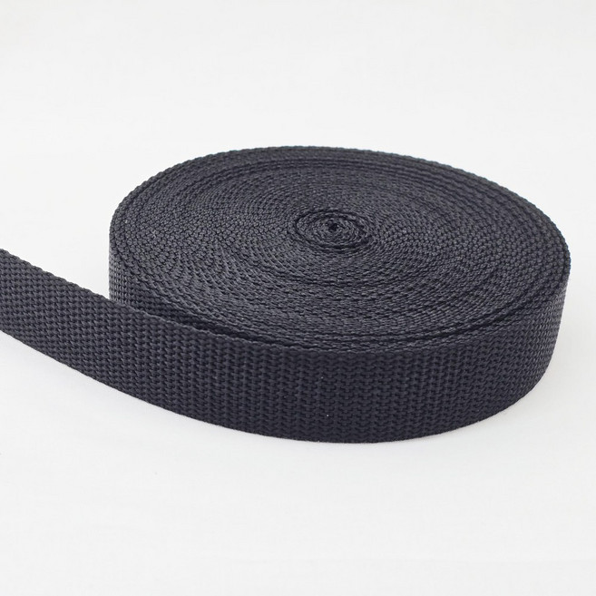 이중직 웨이빙끈 25mm 9M(10마), 검정, 1개