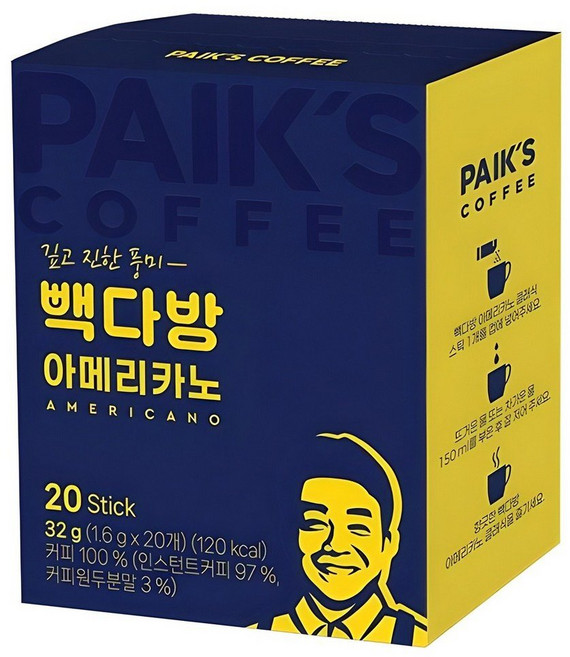 빽다방 아메리카노 스틱커피, 1.6g, 20개입, 1개
