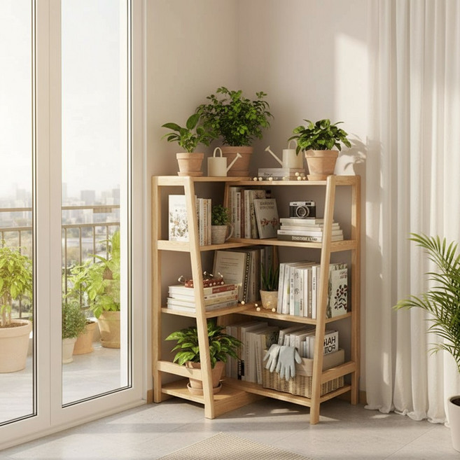 하루꿈 DIY 선반 책장 확장 가능 오픈형 자유 조합 모듈 책장 디자인 다용도 정리 책꽂이, 3단, 원목색