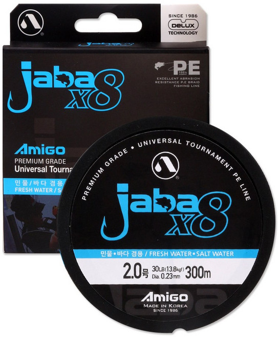 아미고 자바 X8 300m 멀티컬러 8합사 낚시줄, 혼합, 1개