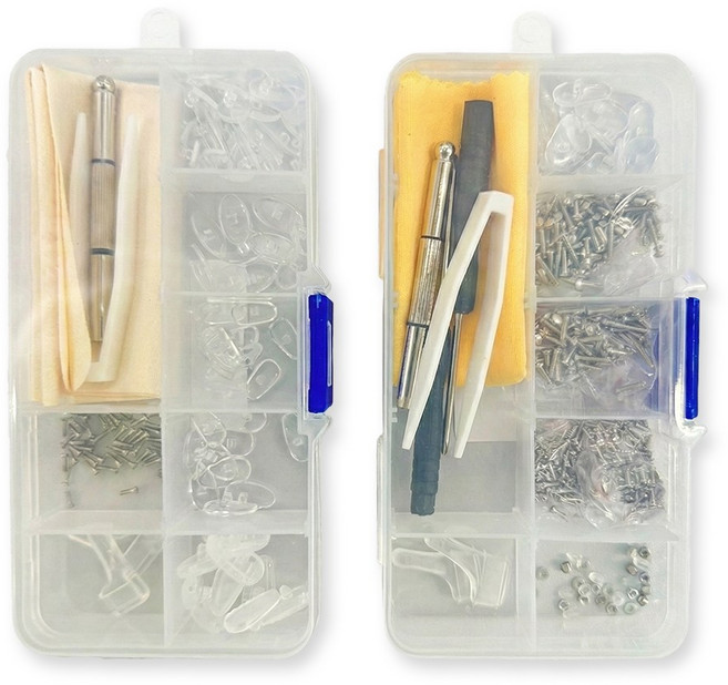 아띠꼴로 뚝딱 끝 안경 수리키트 코받침 테 다리 교체 공구 세트, 1세트