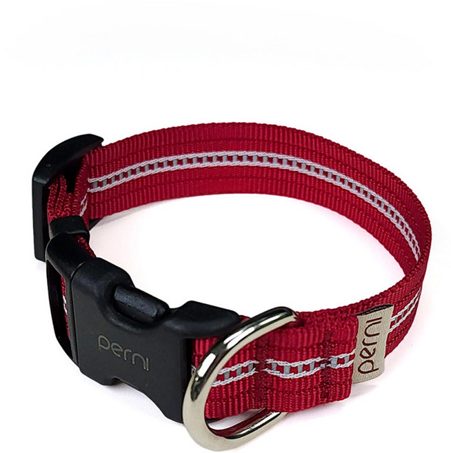 페르니 반사형 강아지 목줄 S 레인보우팝 국산, 버건디, 1개