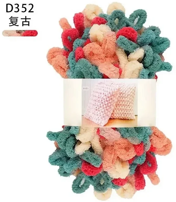 100g/공 푹신한 부드러운 셔닐 실 청키 원사 손가락 루프 원사 스레드 손으로 짠 담요 스카프 크로 셰 뜨개, 10 50