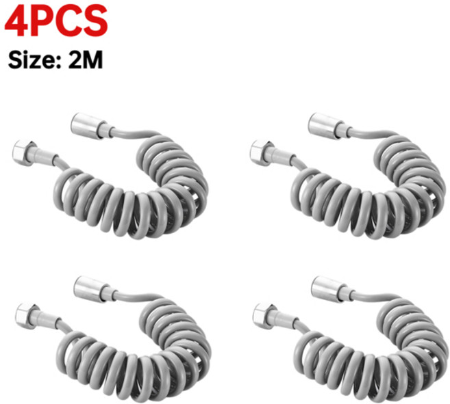 유연한 용수철 샤워헤드 호스 튜브 플라스틱 물 변기 비데 분무기 전화선 소프트 욕실 액세서리 2 m 3, 06 4PCS 2M