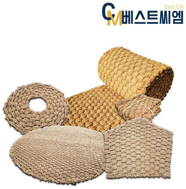 베트남직수입 친환경 야자 매트 35T 원형매트 오각형매트 수목보호매트 현관매트 산책로 등산로 보행매트, 야자매트, 1개