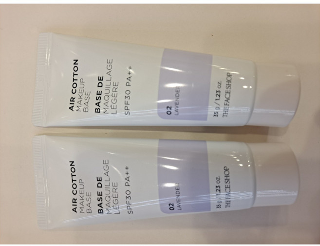 더페이스샵 에어코튼 메이크업 베이스, (1+1) 02라벤더, 1개