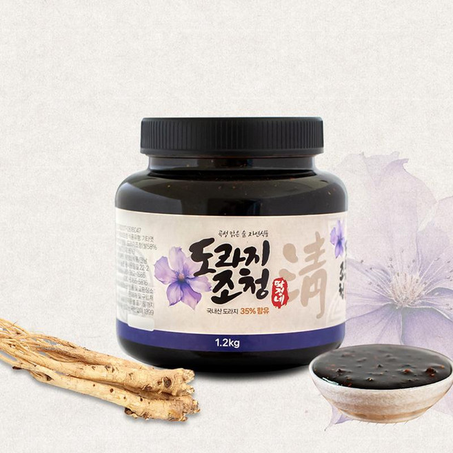 [딱정네조청] 더 진한 도라지조청 (달달한 홈캉스 수제발효) [원산지:국산(전라남도 곡성군)], 1개, 1.2kg