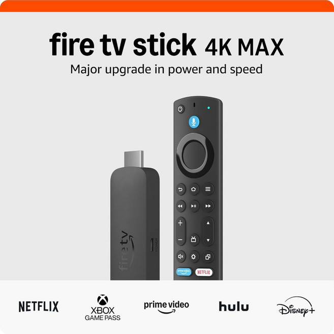 All-New Fire TV Stick 4K Max 스트리밍 장치 Wi-Fi 6E 무료 및 위성 없이 라이브 지원, 1개