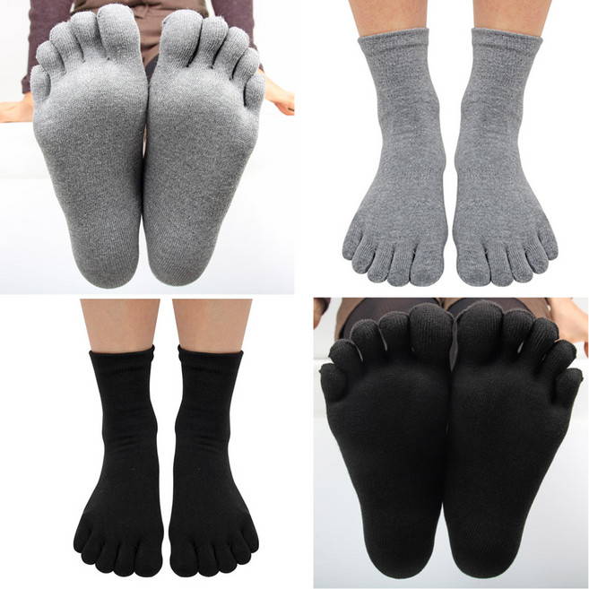 싹스몰 여성용 면100 순면 중목 발가락양말 5켤레 국산 항균 무좀 양말