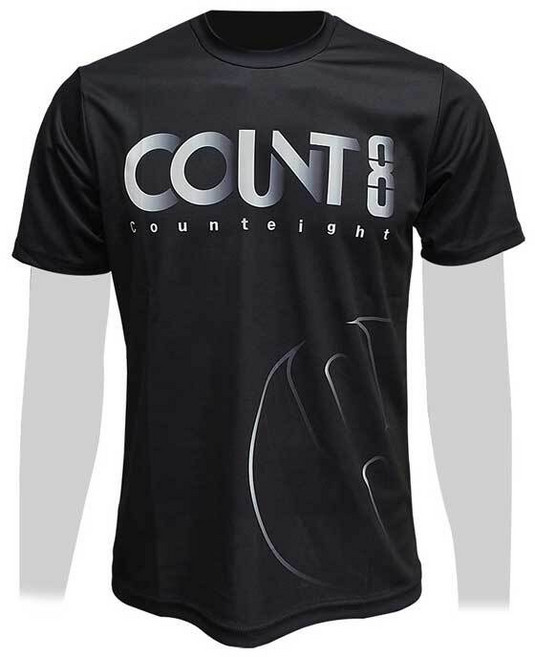 카운트8 CE-8552 블랙 전사 반팔 격투기티셔츠 복싱티셔츠