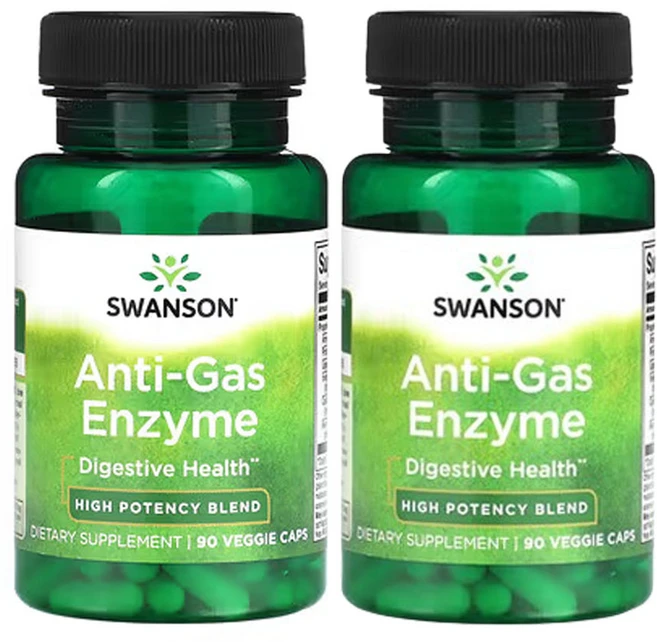 스완슨 가스 방지 효소 고효능 혼합물 90베지캡슐, 90정, 2개 - 쿠팡