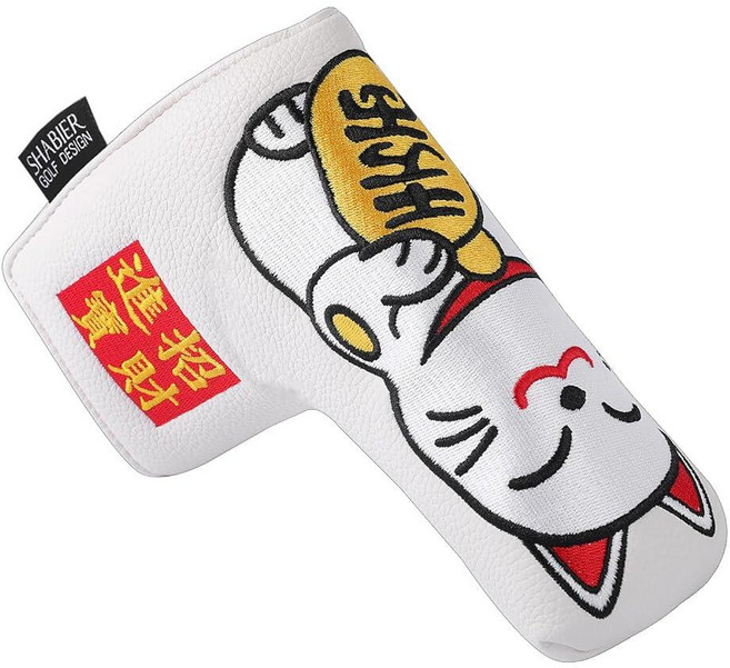 SHABIER 골프 퍼터 커버 Maneki-Neko 럭키 캣 디자인 헤드커버 블레이드 골프 퍼터 헤드 커버, SHABIER 골프 퍼터 커버 Maneki-Neko 럭