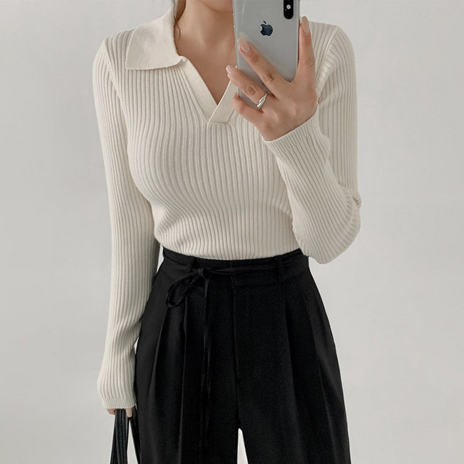 에이와비 여성용 #AWABMADE_MerryCloset.플랫오픈골지카라니트 -4color