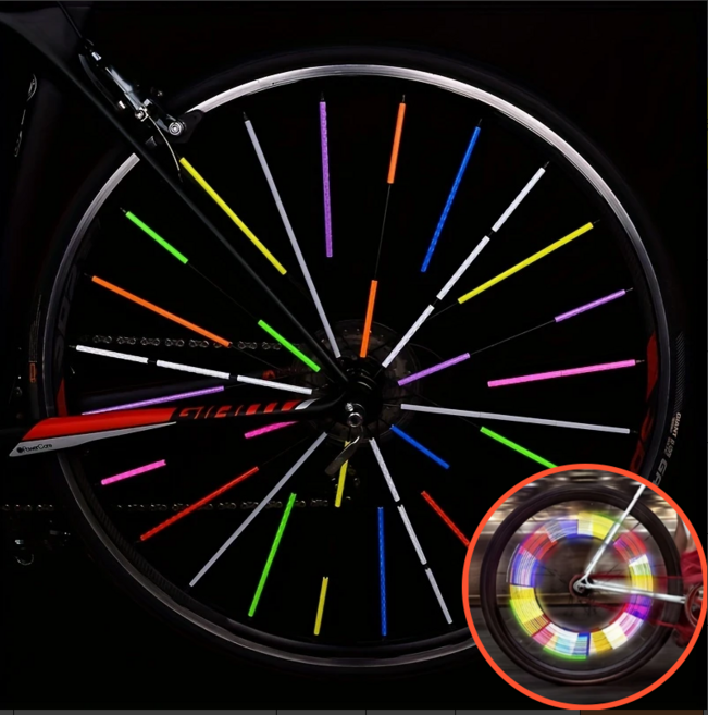 자전거 바퀴에 꽂아 쓰는 알록달록 혼합 반사, 1세트