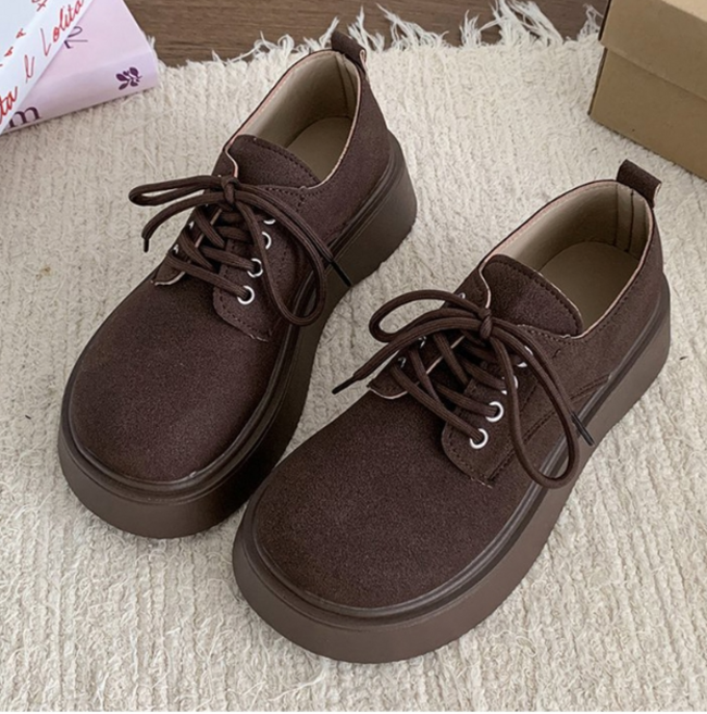 여성용 클래식 레이스업 로퍼