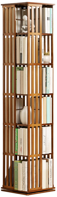 회전책장 이동형책장 회전식책장 수납장 책수납 회전식 간단한 다층 책장, 1단, 백엽문 업그레이드 차색 6단