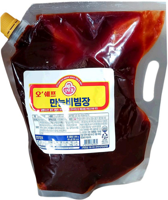 오쉐프 만능 비빔장 2KG 6개 한식조미료