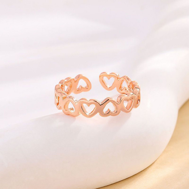 ROYALBELLE 여성 하트 오픈 디자인 고급의 스타일 조절 가능 펀칭 패션 데일리 반지 G0071410
