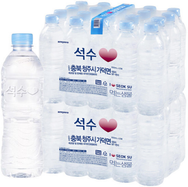 석수 500ml 무라벨 80병 천연광천수 생수배달, 1개