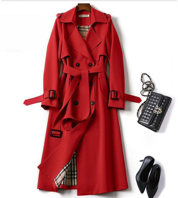 여성 봄 가을 롱 트렌치 코트 하프 코트 슬림핏 재킷 빅사이즈 작은 키 트렌드 상의 루즈핏 캐주얼 코트 패션 데일리 자켓 YMY