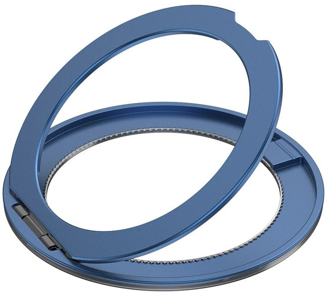 360도 회전 마그네틱 초슬림 접착식 알루미늄 합금 핑거링 휴대폰 거치대, 1개, Blue 로열블루