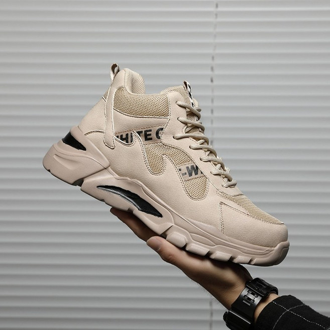 아이버리아안미끄러운 가벼운 운동화 통풍 경량 건설 안전화 정비화 남자 작업화, 235, 3. 베이지하이탑, 1개