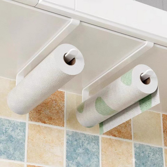 1+1 키친타올 거치대 홀더 싱크대 행주 보들이 타월걸이 거치선반 주방을 더 깔끔하게! 키친타올 걸이 공간, 2개, 흰색