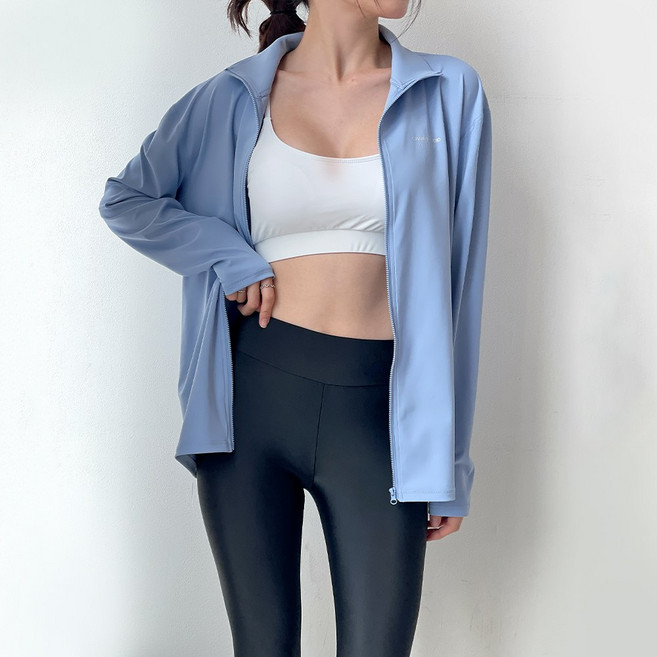 (44~88) 오르웨인 여성 래쉬가드 상의 긴팔 집업 UPF 50+ 루즈핏 수영복, 소라