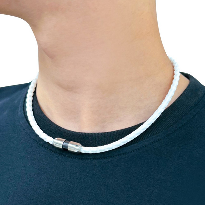 아나파 미세전류 활력 건강목걸이 실리콘, 화이트, 1개