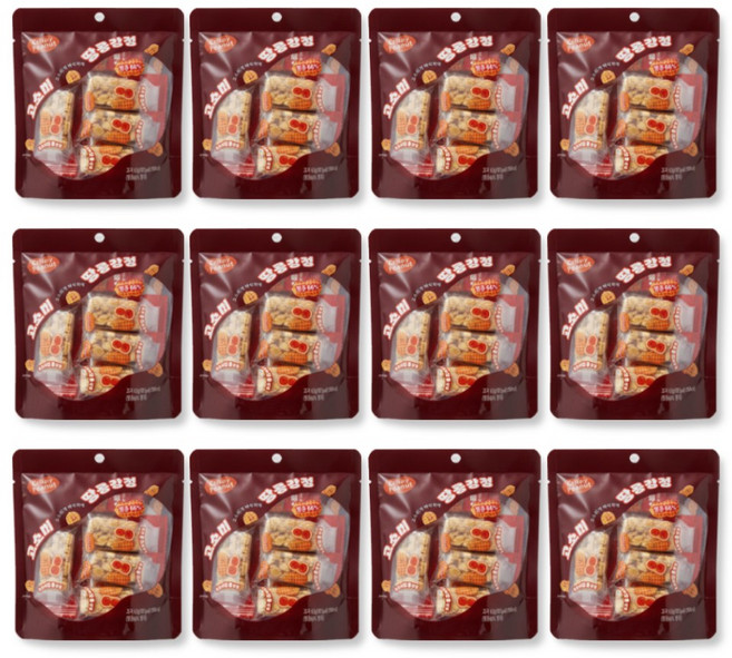 고소미 땅콩강정 낱개포장 탕비실 사무실간식 선물용 대용량, 12개, 63g