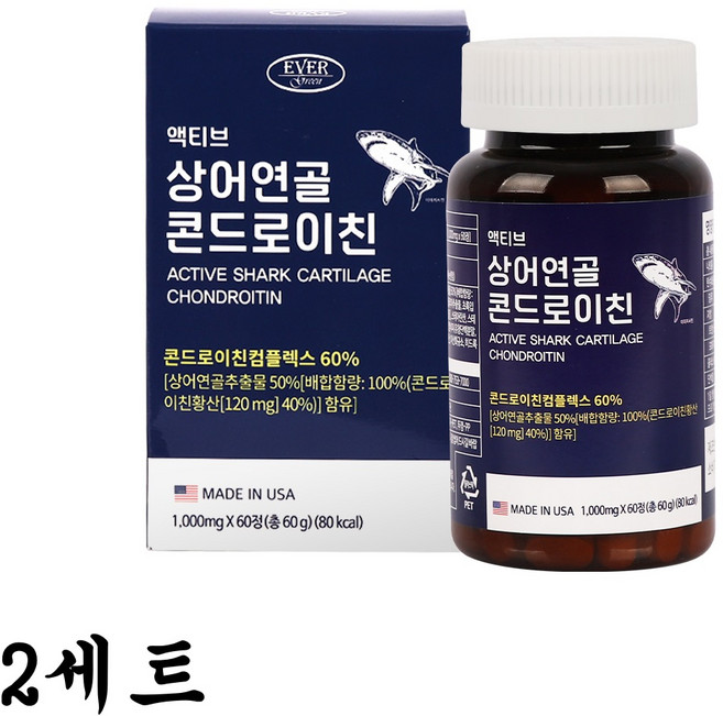 키드로이친 상어연골 콘드로이친, 60정, 2개