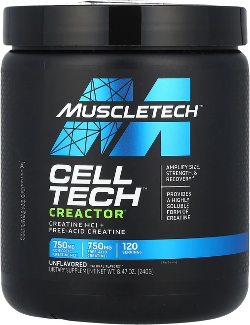MuscleTech 머슬테크 셀테크 크레아틴 HCL 211g 파우더 운동보충제, MuscleTech 머슬테크 셀테크 크레아틴 HCL 2, 1개 - 쿠팡