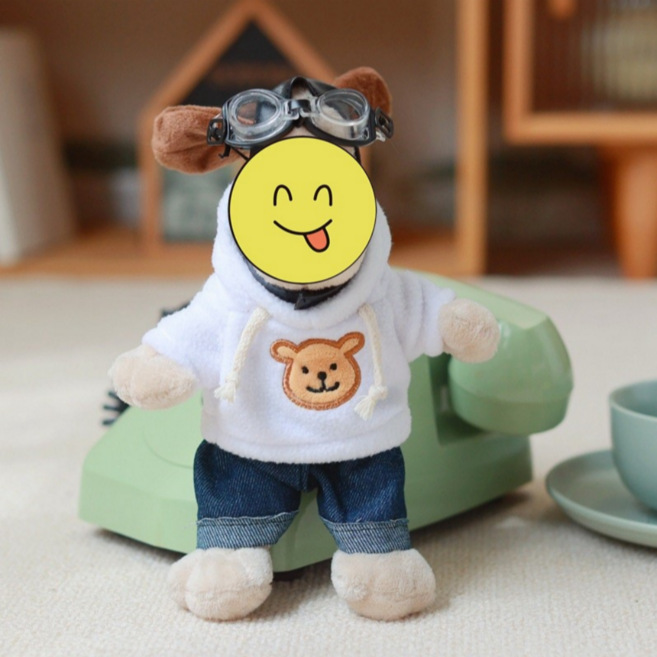 그란데로자 오탄이 인형 키링 가방 옷 애착 오랑이, 1개, (추가)옷_화이트베어