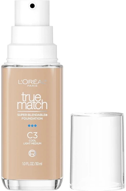 로레알 파리 트루 매치 슈퍼 블렌딩 파운데이션 C3 쿨 라이트 미디엄 - 쿠팡