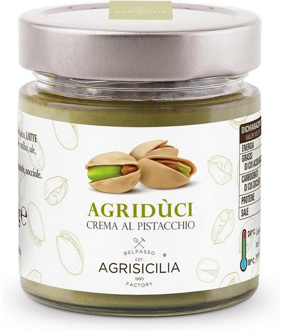 이탈리아 아그리시칠리아 Agrisicilia pistacchio jam 크리미 20% 피스타치오 잼, 200g, 6개