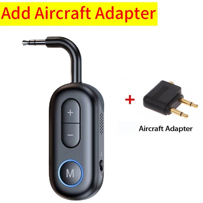 호환 블루투스 5.4 오디오 리시버 송신기 3.5mm AUX 잭 비행기 USB 동글 무선 어댑터 TV PC 헤드폰 자동차, 02 black with aircraft