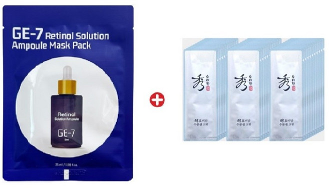 GE7 레티놀 에코 마스크2매/수려한 효비담 수분샘 크림 파우치 150매, 1g, 150개