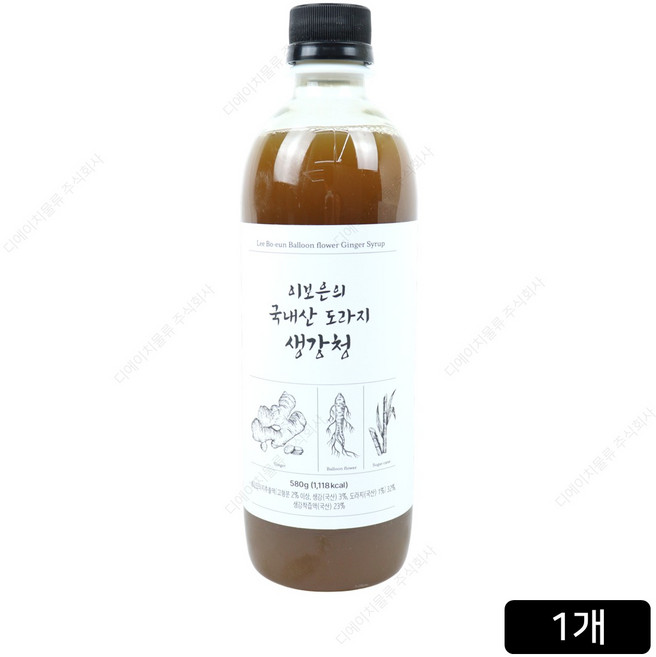 이보은 국내산 무설탕 도라지 생강청 580g, 1개, 500ml
